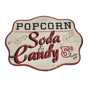 Vintage Style Popcorn Soda & Candy Sign